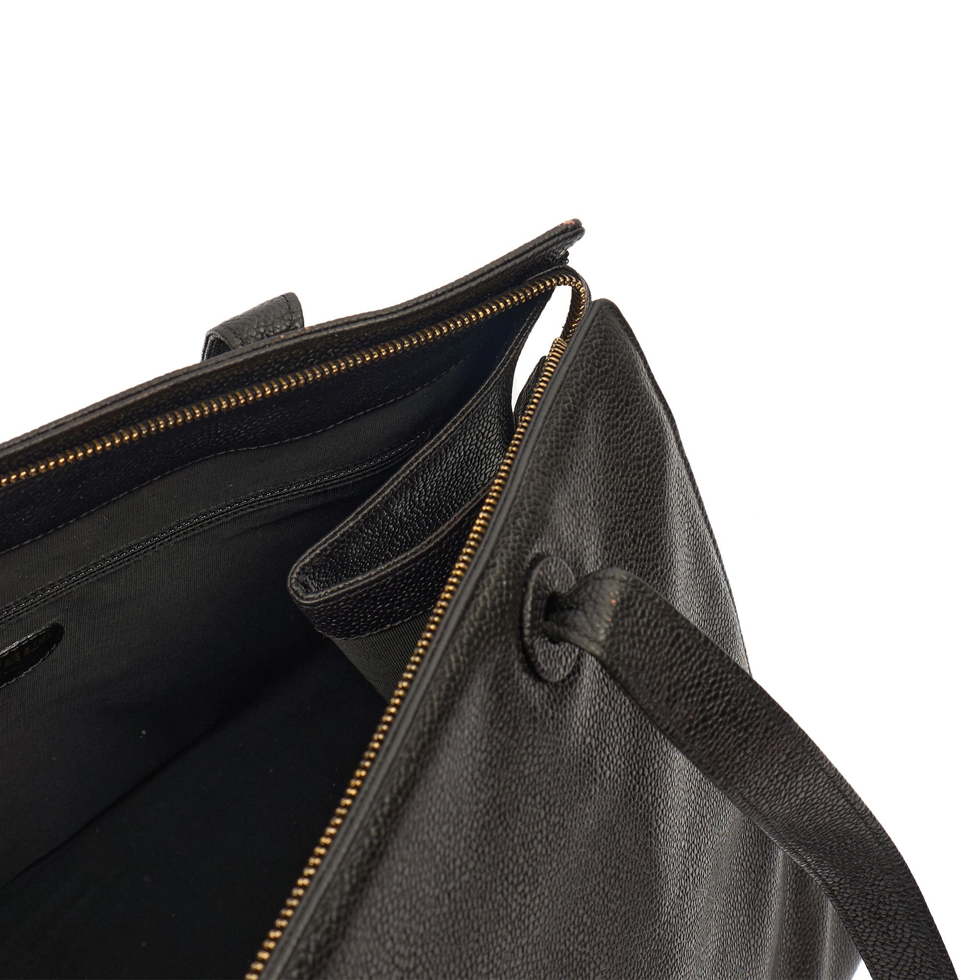 Chanel Tote Vintage Tote in Black, Caviar Leather