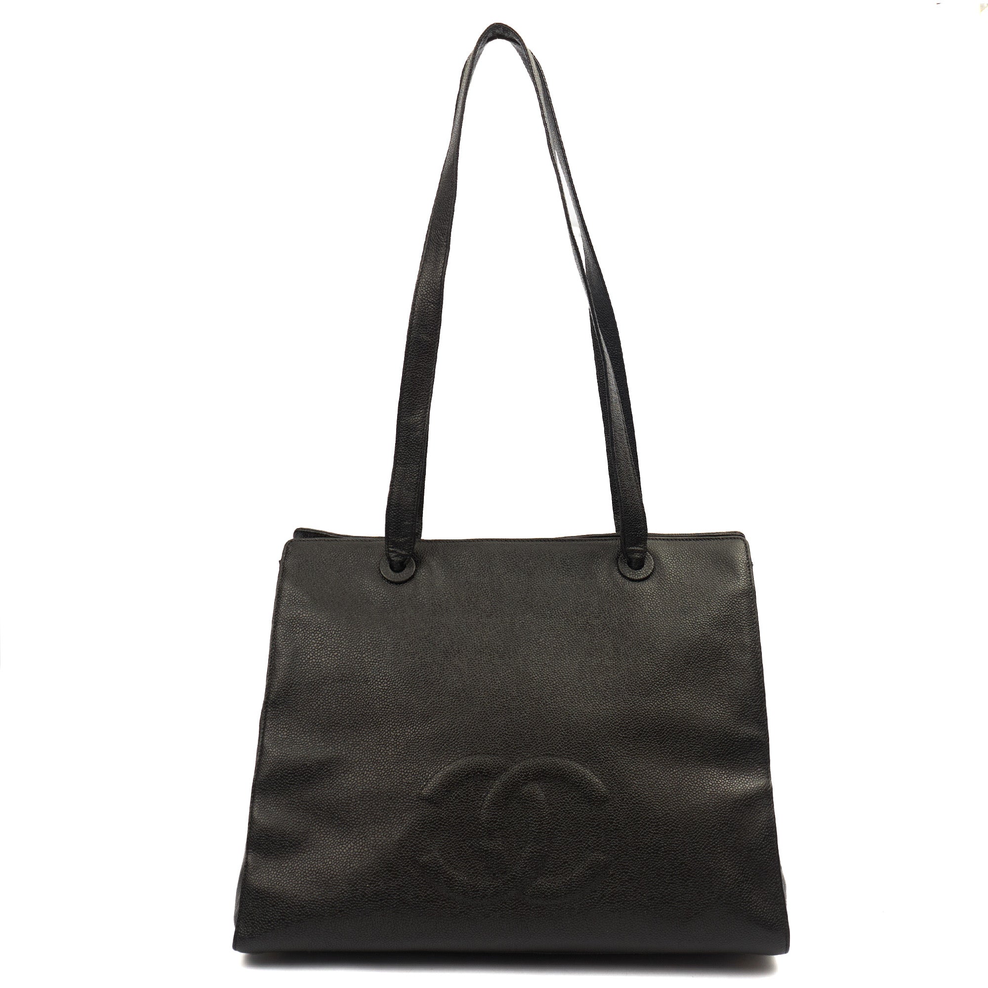 Chanel Tote Vintage Tote in Black, Caviar Leather