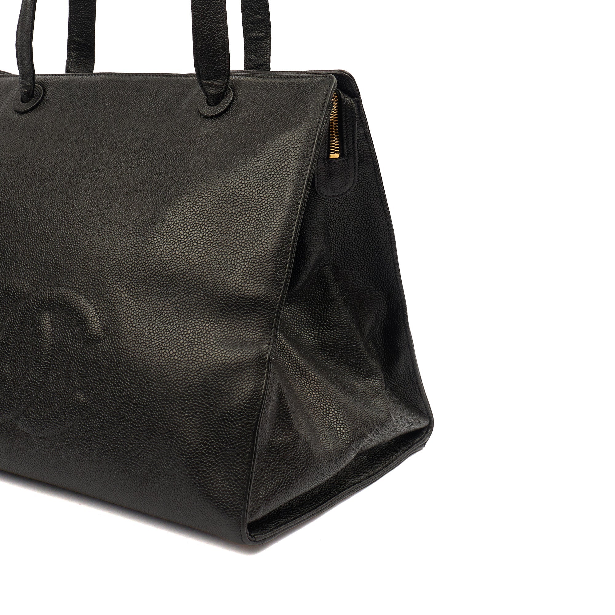 Chanel Tote Vintage Tote in Black, Caviar Leather