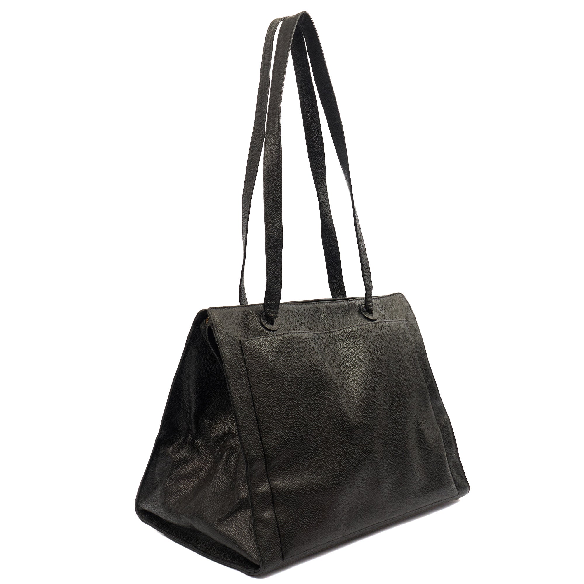 Chanel Tote Vintage Tote in Black, Caviar Leather