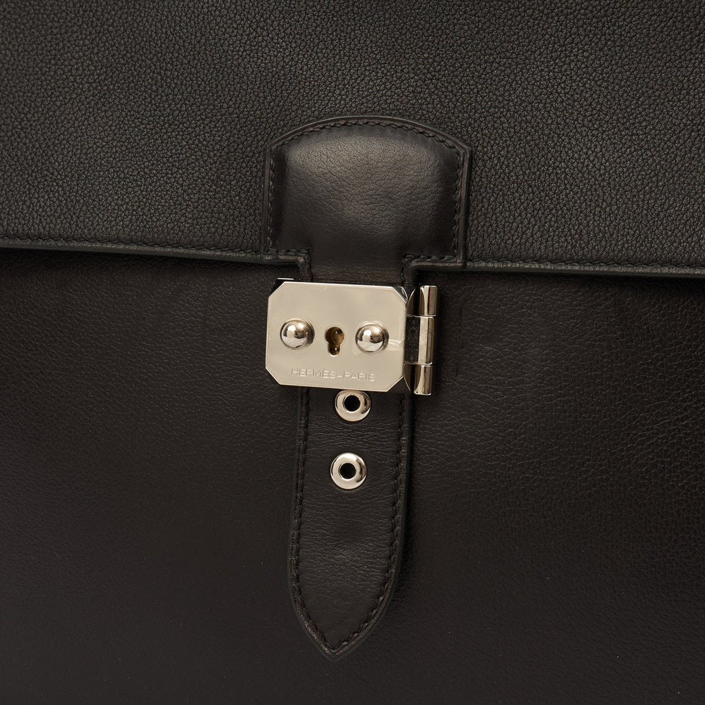 Hermes Tote Sac a Depeches Briefcase in Black, Evercolour