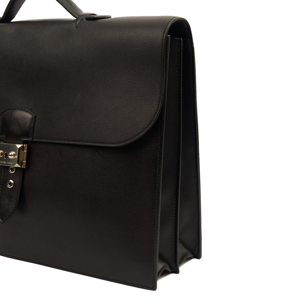 Hermes Tote Sac a Depeches Briefcase in Black, Evercolour