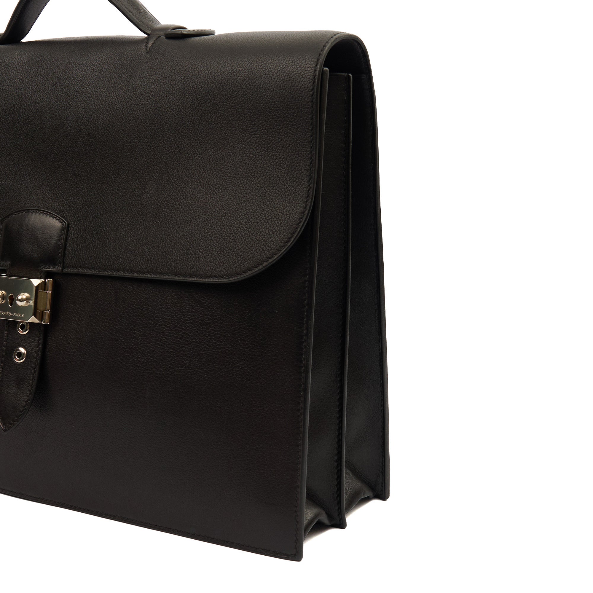 Hermes Tote Sac a Depeches Briefcase in Black, Evercolour