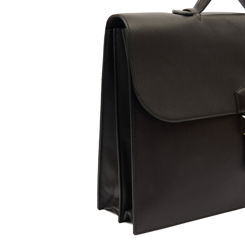 Hermes Tote Sac a Depeches Briefcase in Black, Evercolour