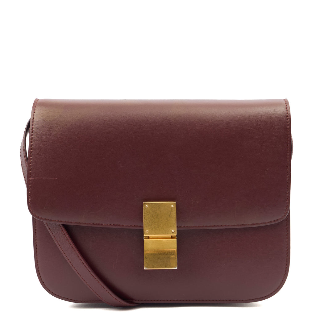 Celine Shoulder Bag Box Bag - Teen in Red, Leather