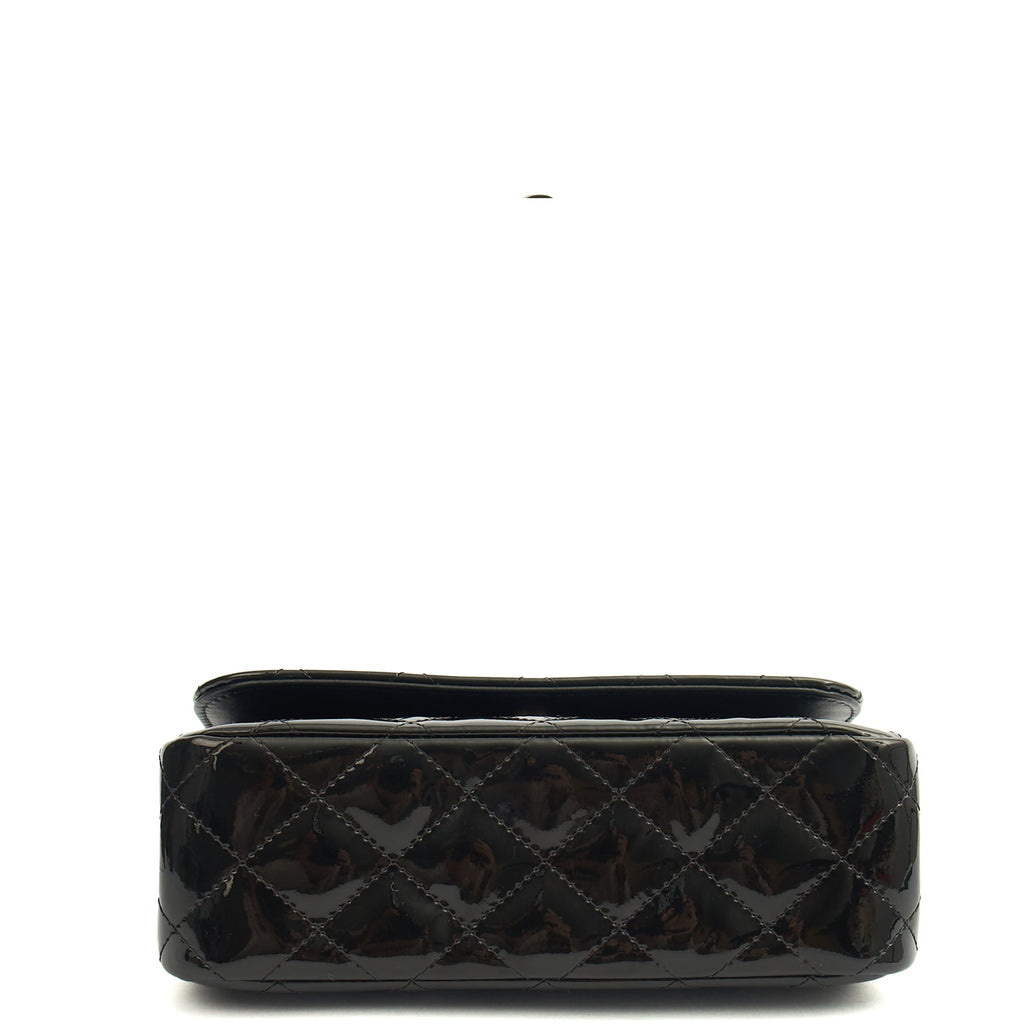 Chanel Top Handle Flap Bag With Top Handle in Black, Patent Leather