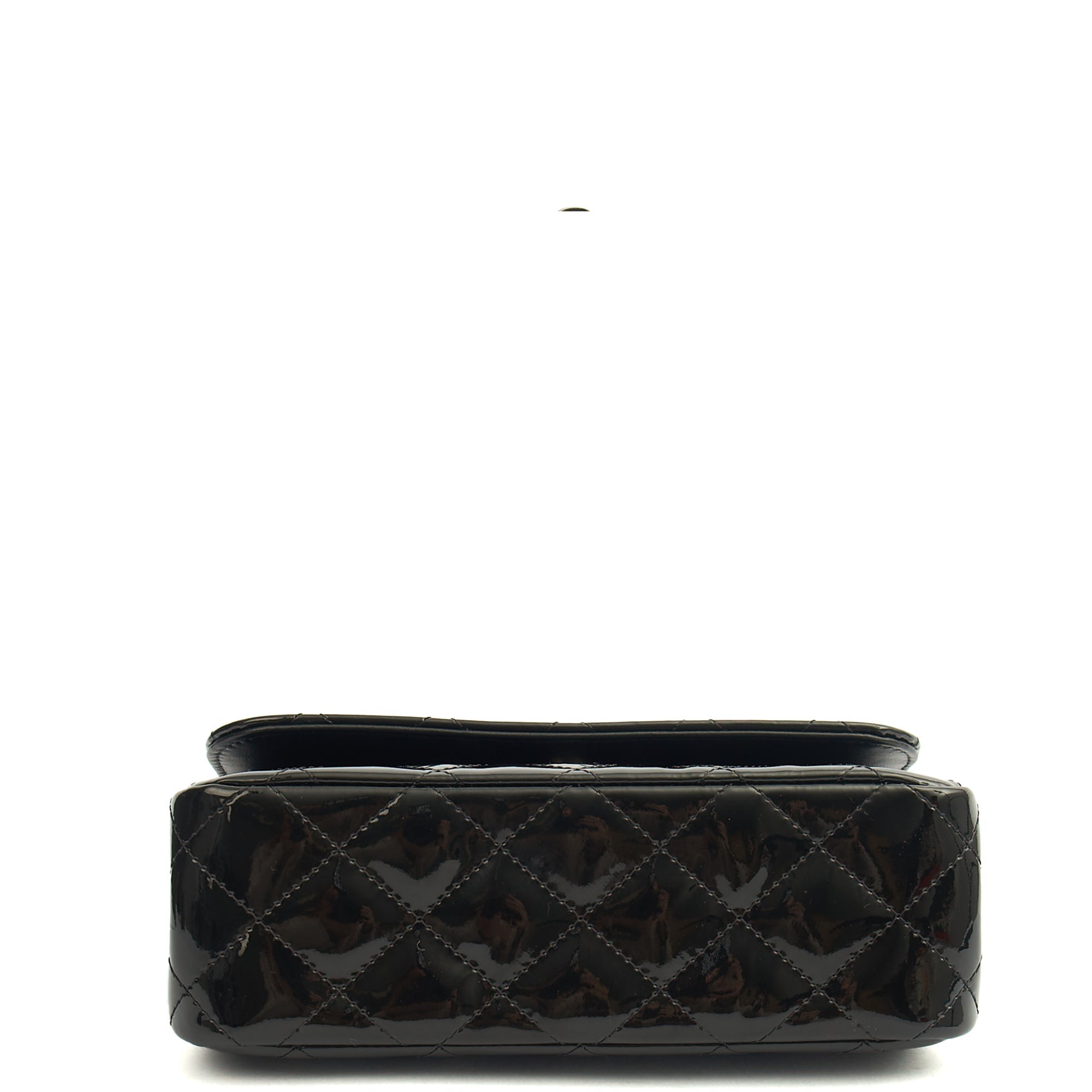 Chanel Top Handle Flap Bag With Top Handle in Black, Patent Leather