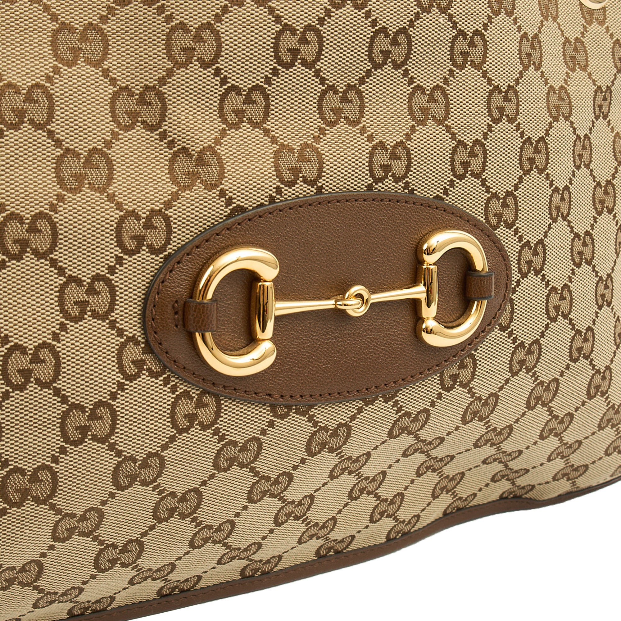 Gucci Tote Horsebit 1955 Tote in Brown, Fabric