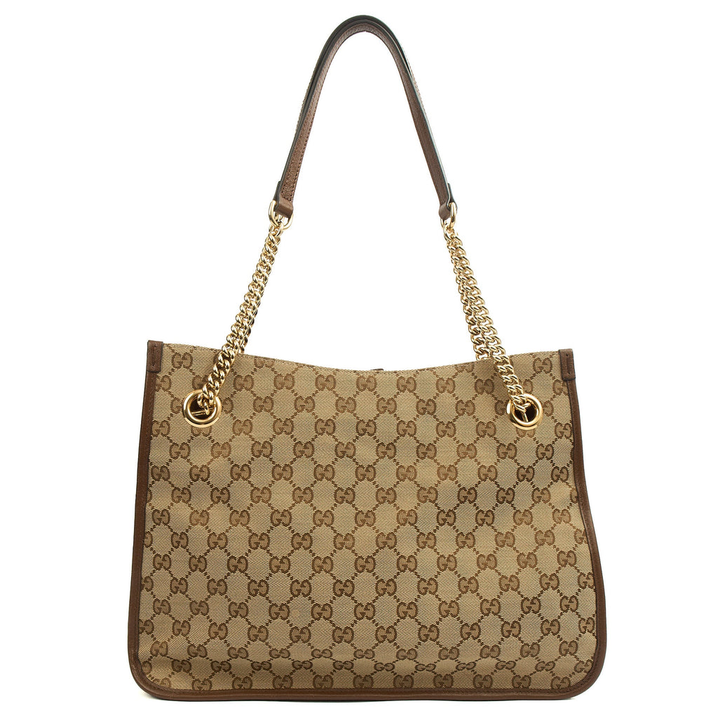 Gucci Tote Horsebit 1955 Tote in Brown, Fabric