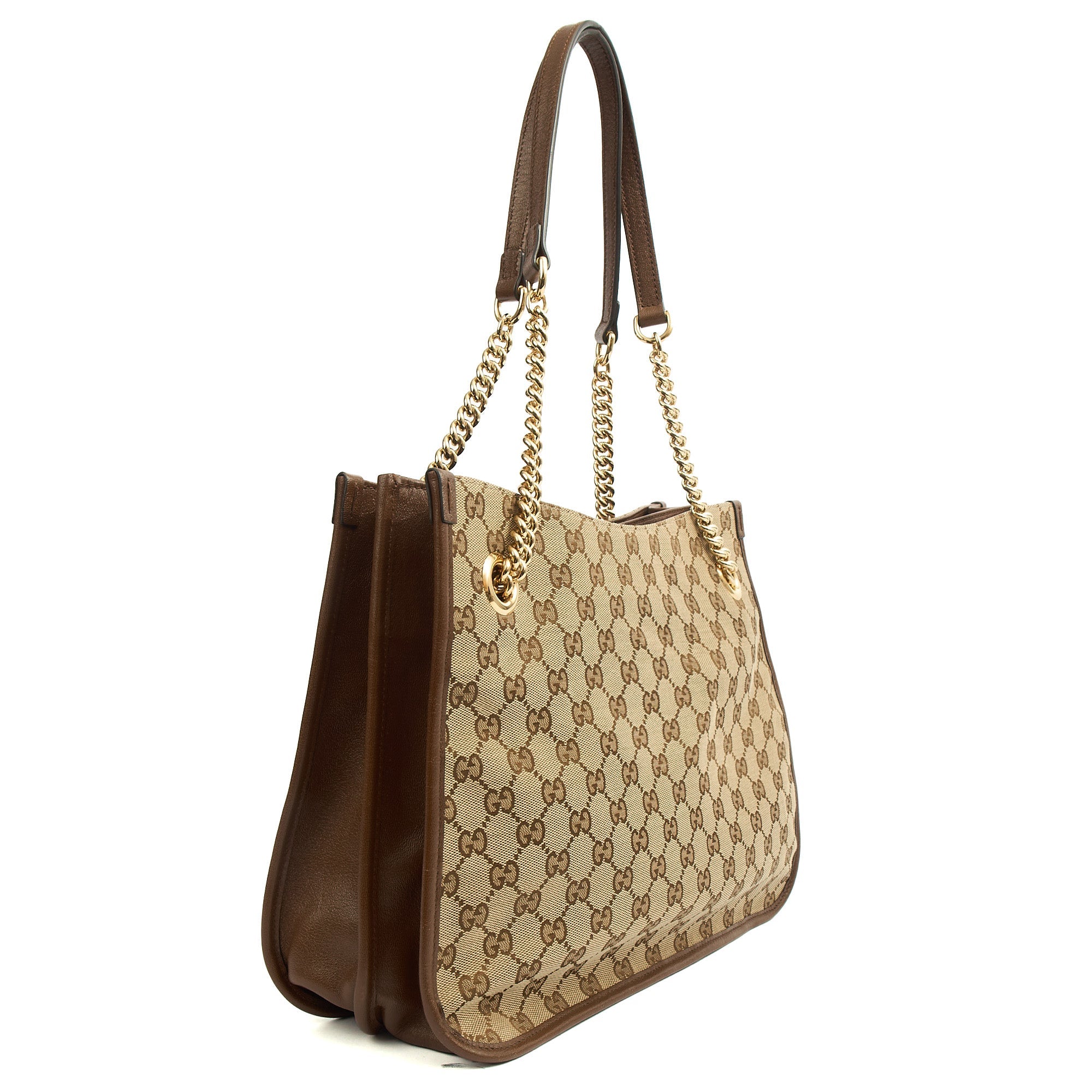 Gucci Tote Horsebit 1955 Tote in Brown, Fabric