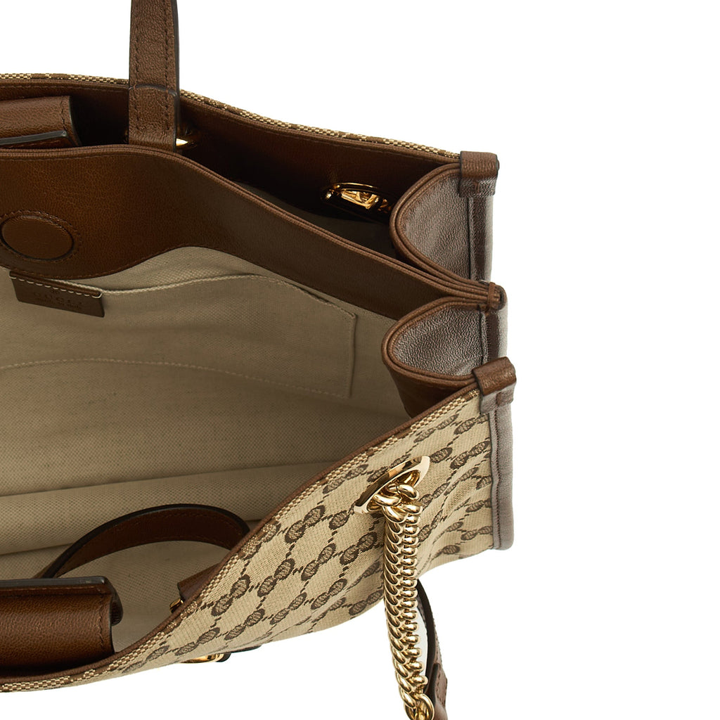 Gucci Tote Horsebit 1955 Tote in Brown, Fabric