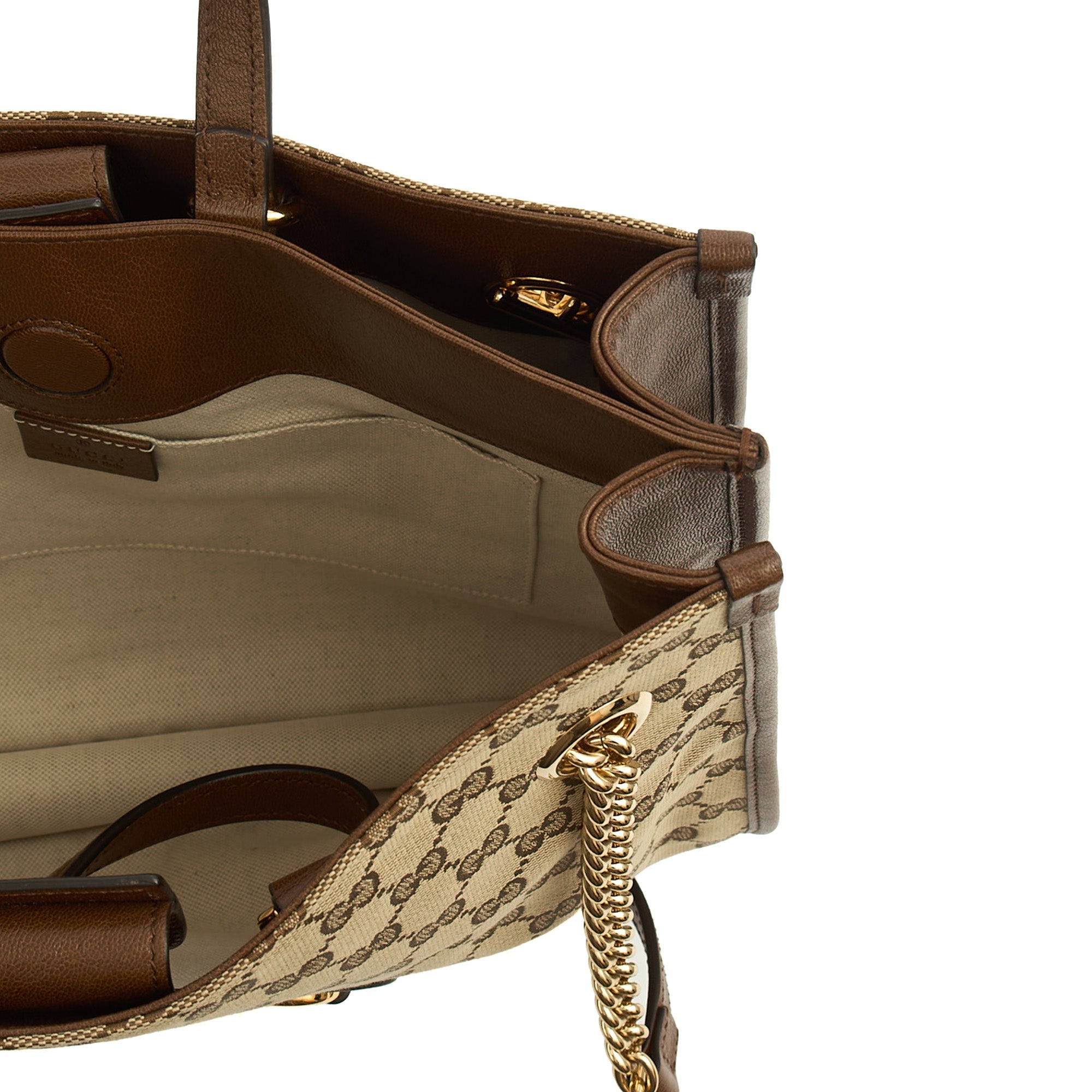 Gucci Tote Horsebit 1955 Tote in Brown, Fabric