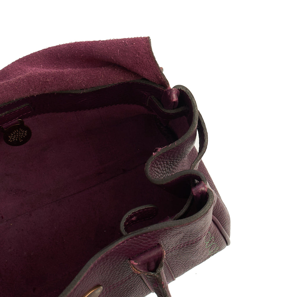 Mulberry Top Handle Bayswater- Small in Burgundy, Calfskin Leather