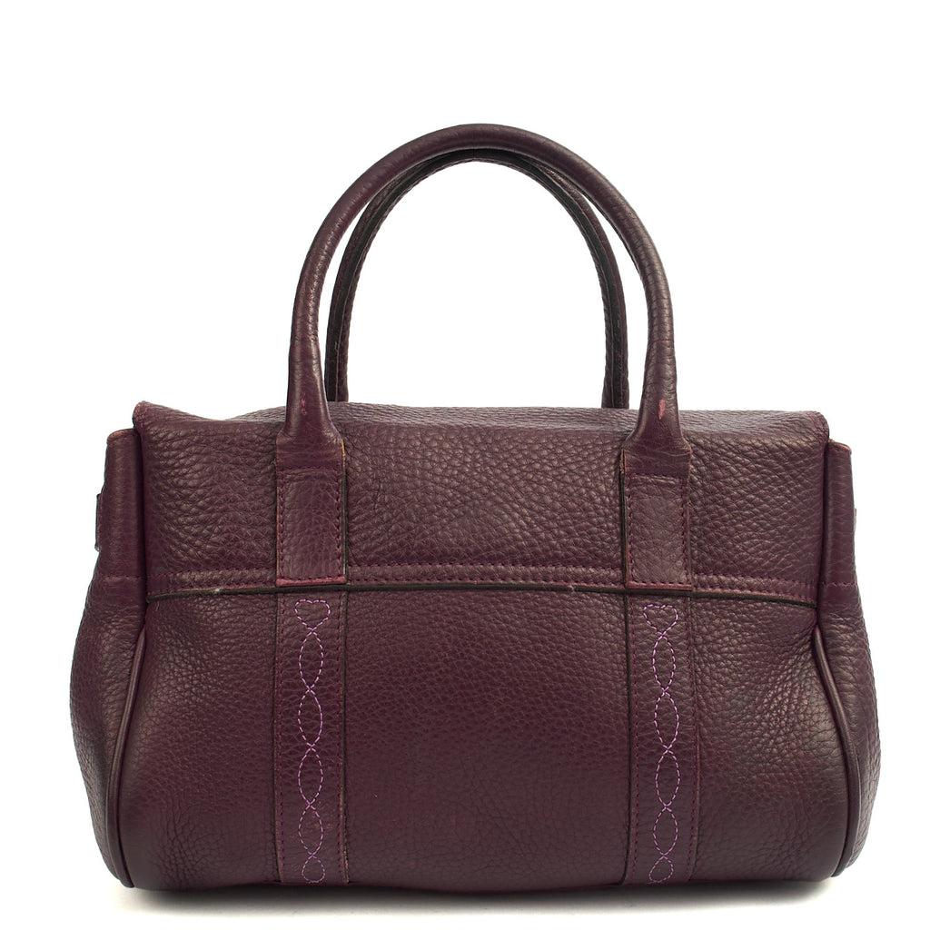 Mulberry Top Handle Bayswater- Small in Burgundy, Calfskin Leather