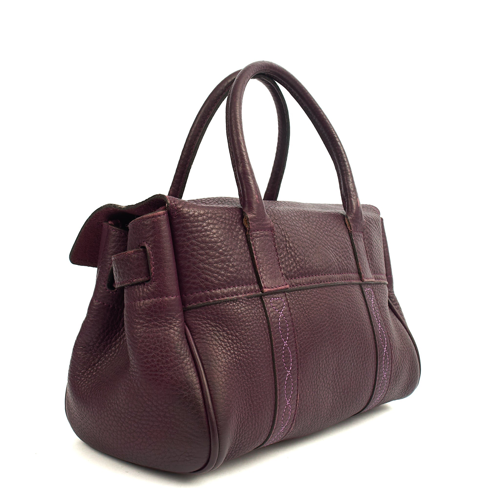 Mulberry Top Handle Bayswater- Small in Burgundy, Calfskin Leather