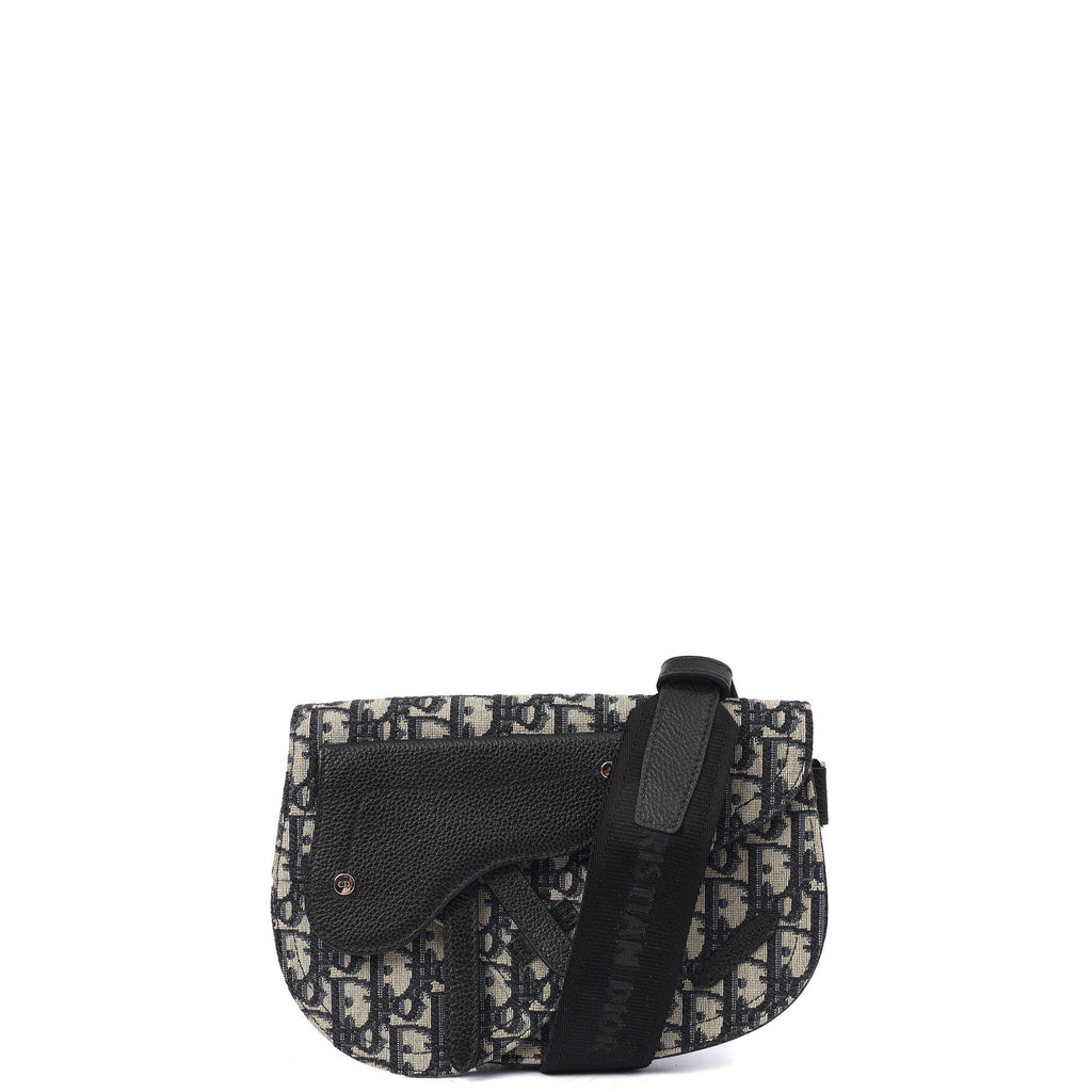 Christian Dior Cross Body Homme - Saddle Bag in Blue, Fabric