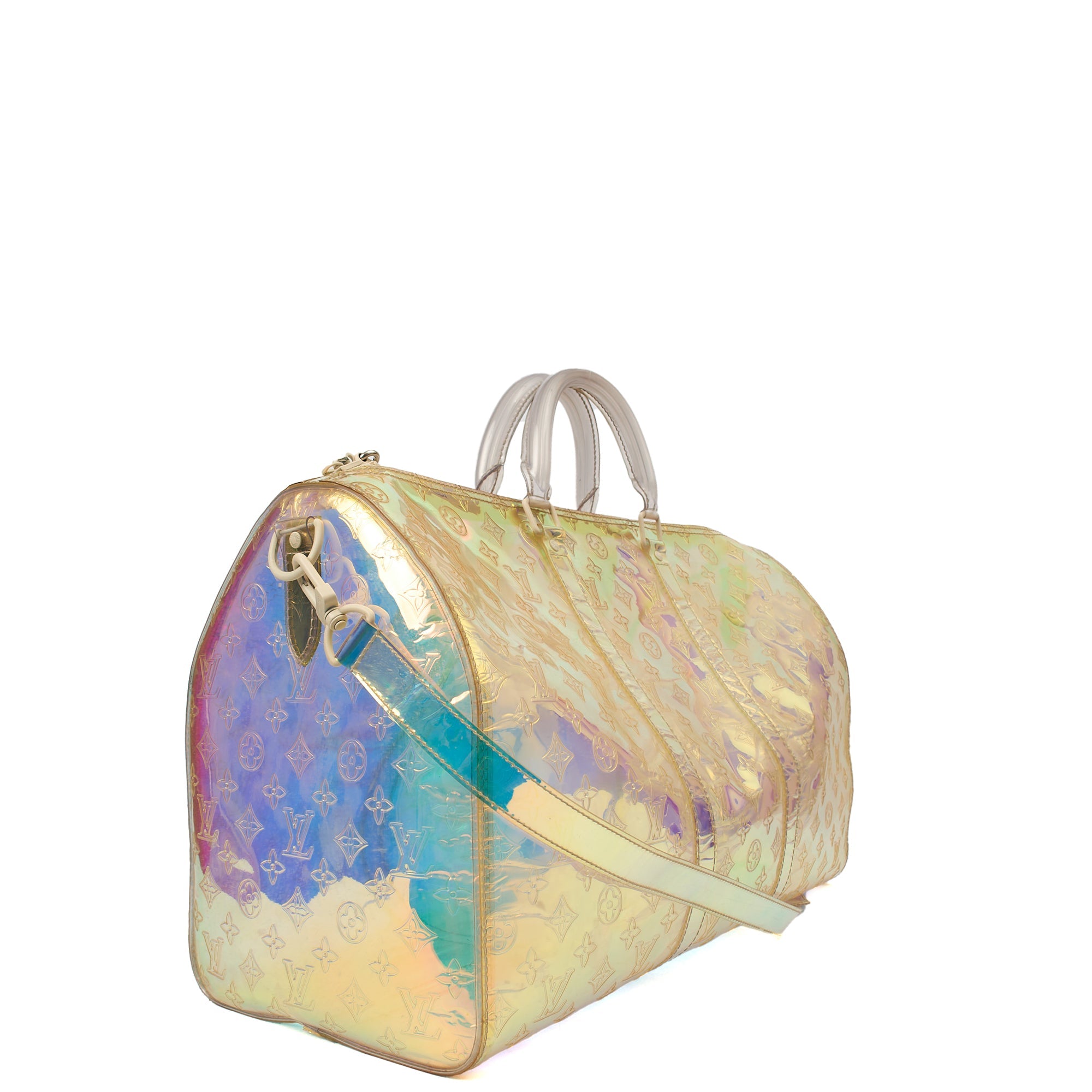 Louis Vuitton Soft Sided Prism Keepall Bandouliere 50 in Multi, Plastic