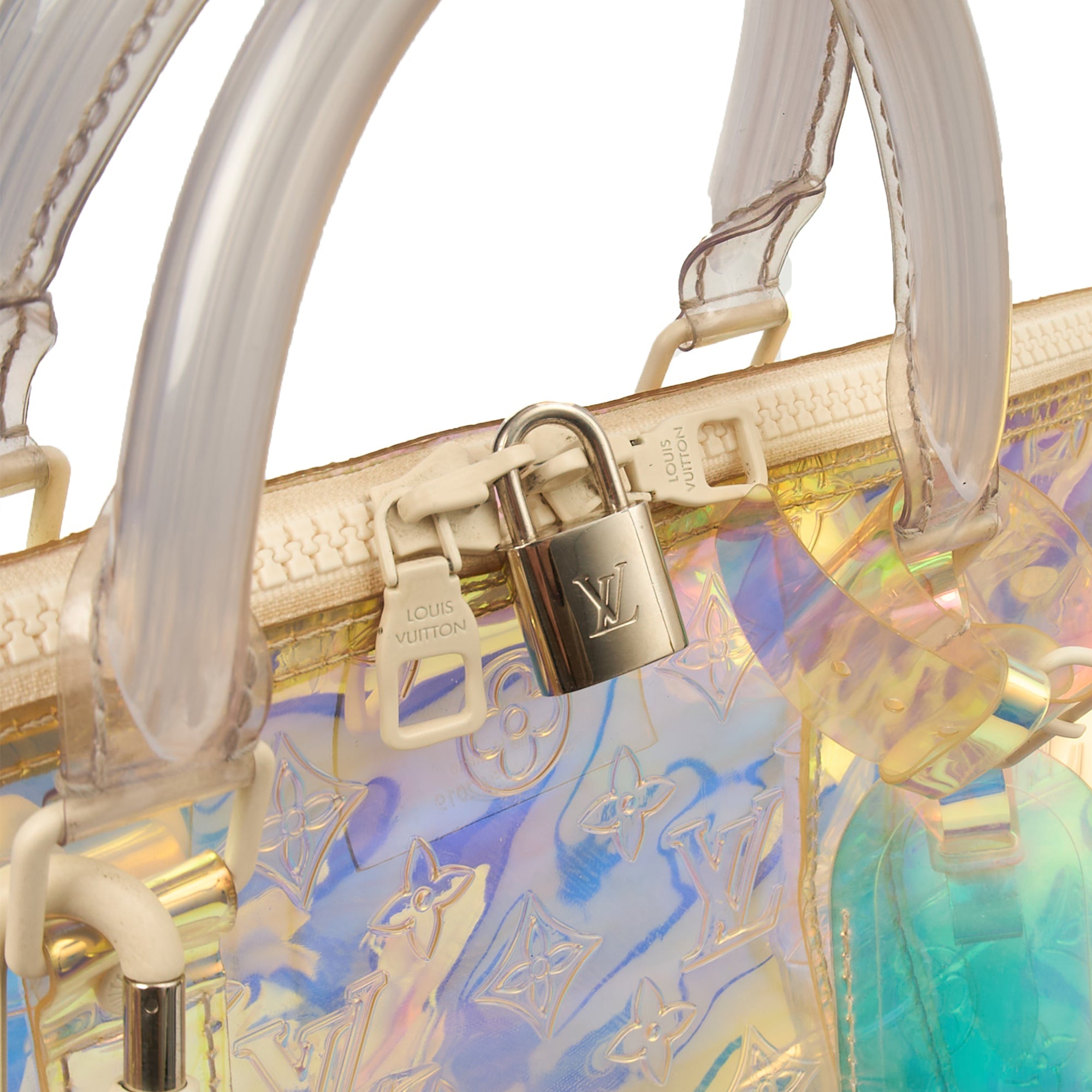 Louis Vuitton Soft Sided Prism Keepall Bandouliere 50 in Multi, Plastic