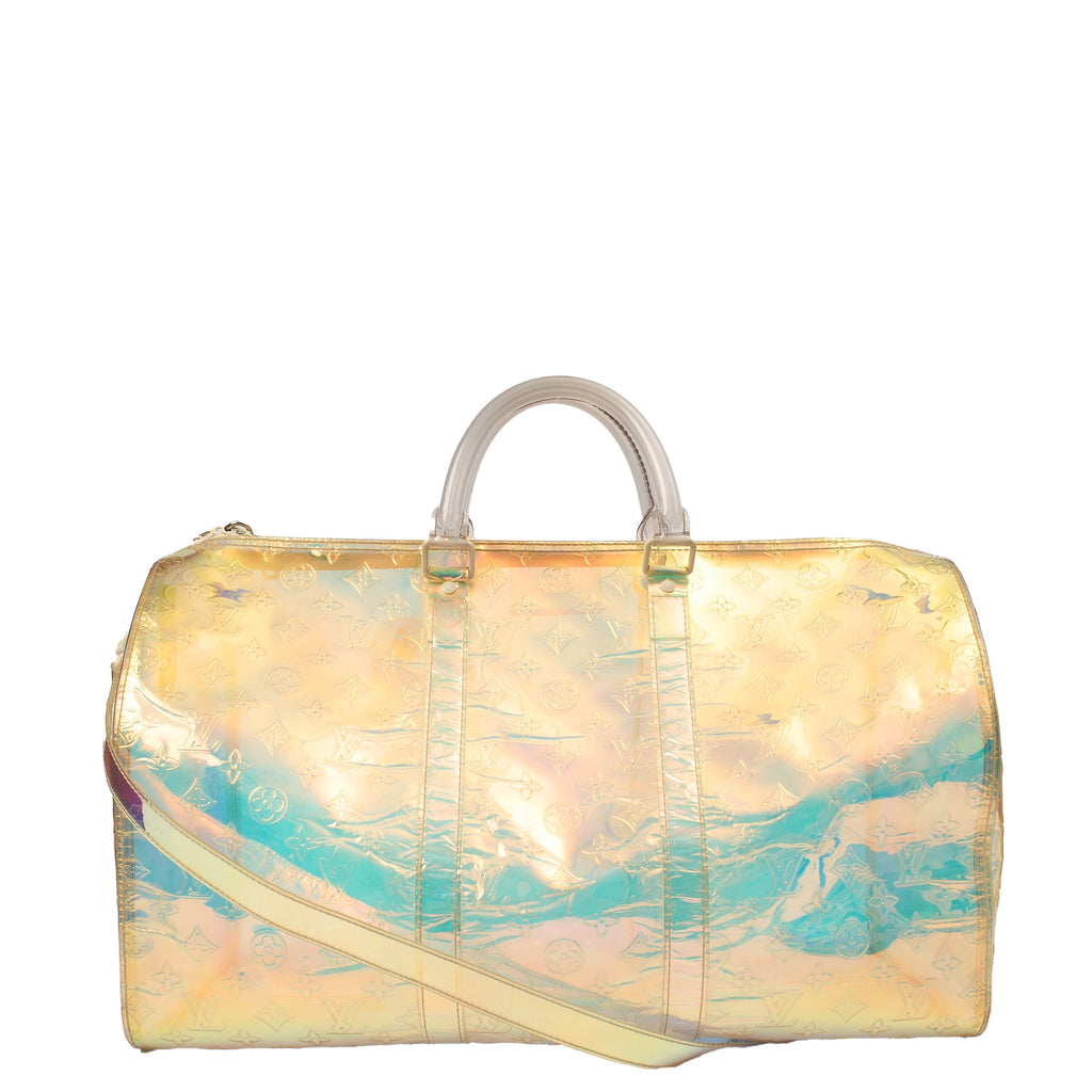 Louis Vuitton Soft Sided Prism Keepall Bandouliere 50 in Multi, Plastic