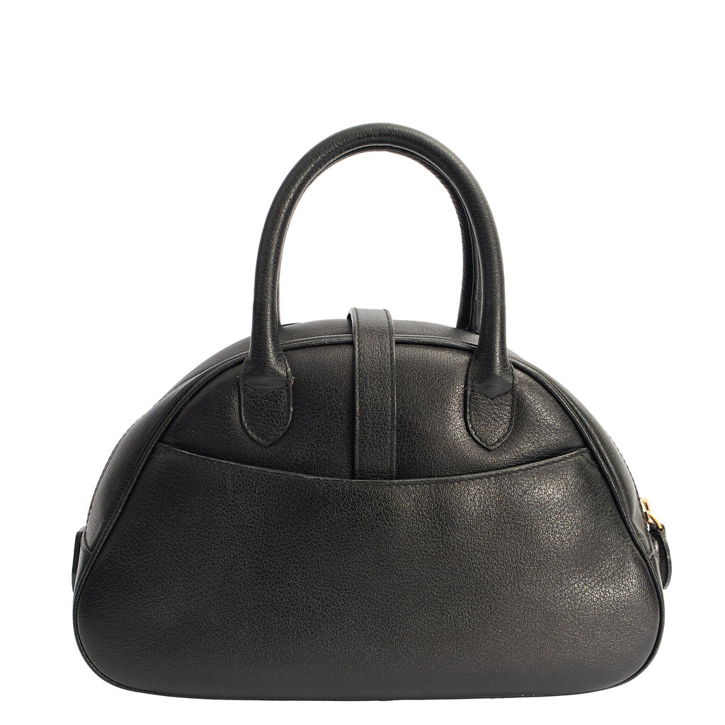 Christian Dior Tote Double Saddle Bowler in Black, Calfskin