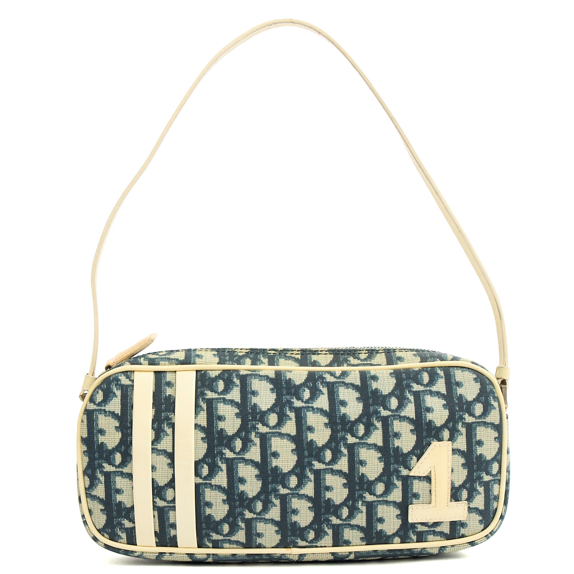 Christian Dior Shoulder Bag Trotter Pochette in Blue, Canvas