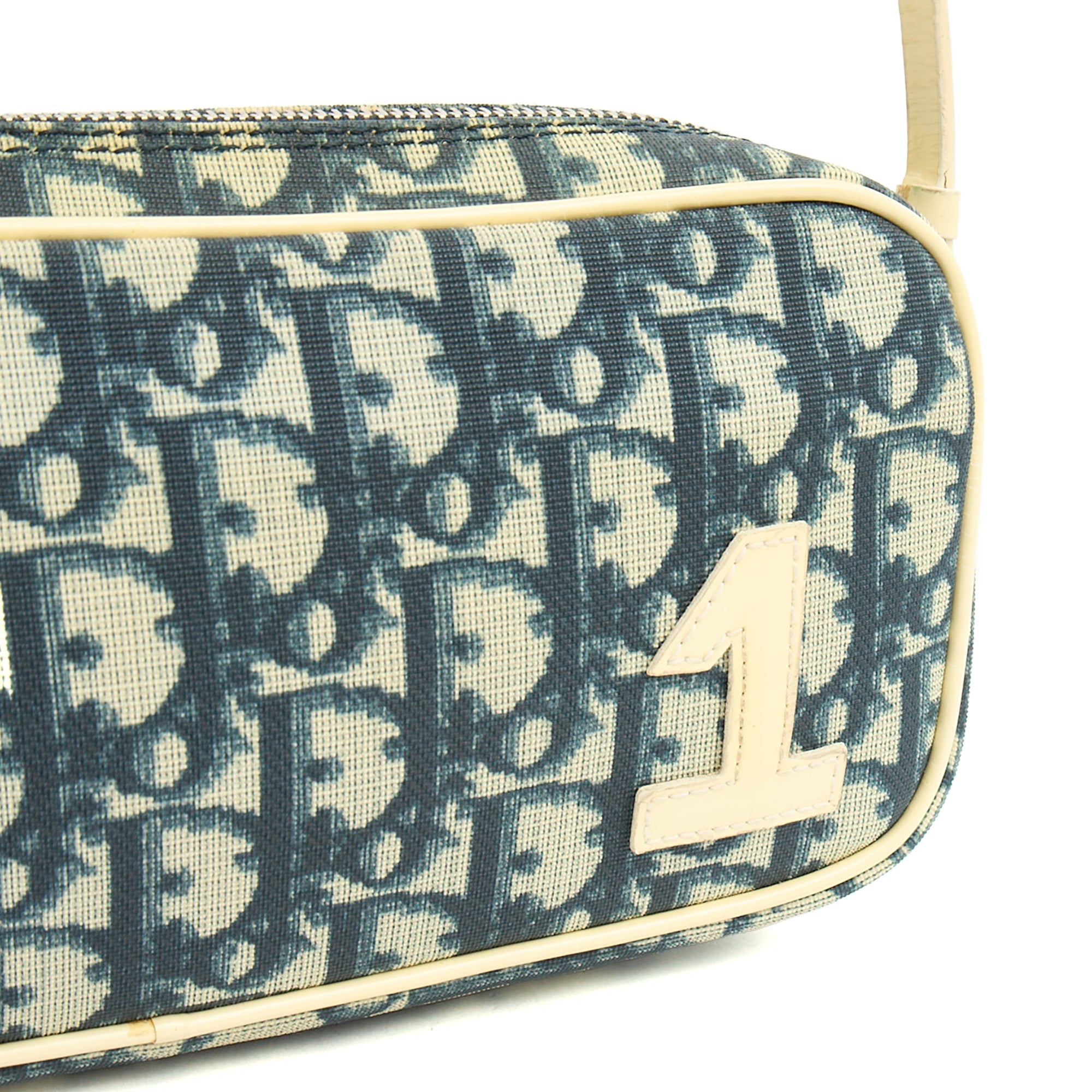 Christian Dior Shoulder Bag Trotter Pochette in Blue, Canvas
