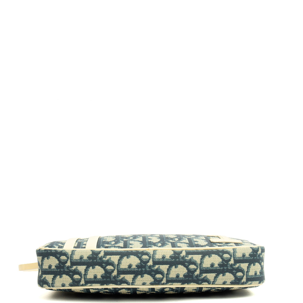 Christian Dior Shoulder Bag Trotter Pochette in Blue, Canvas