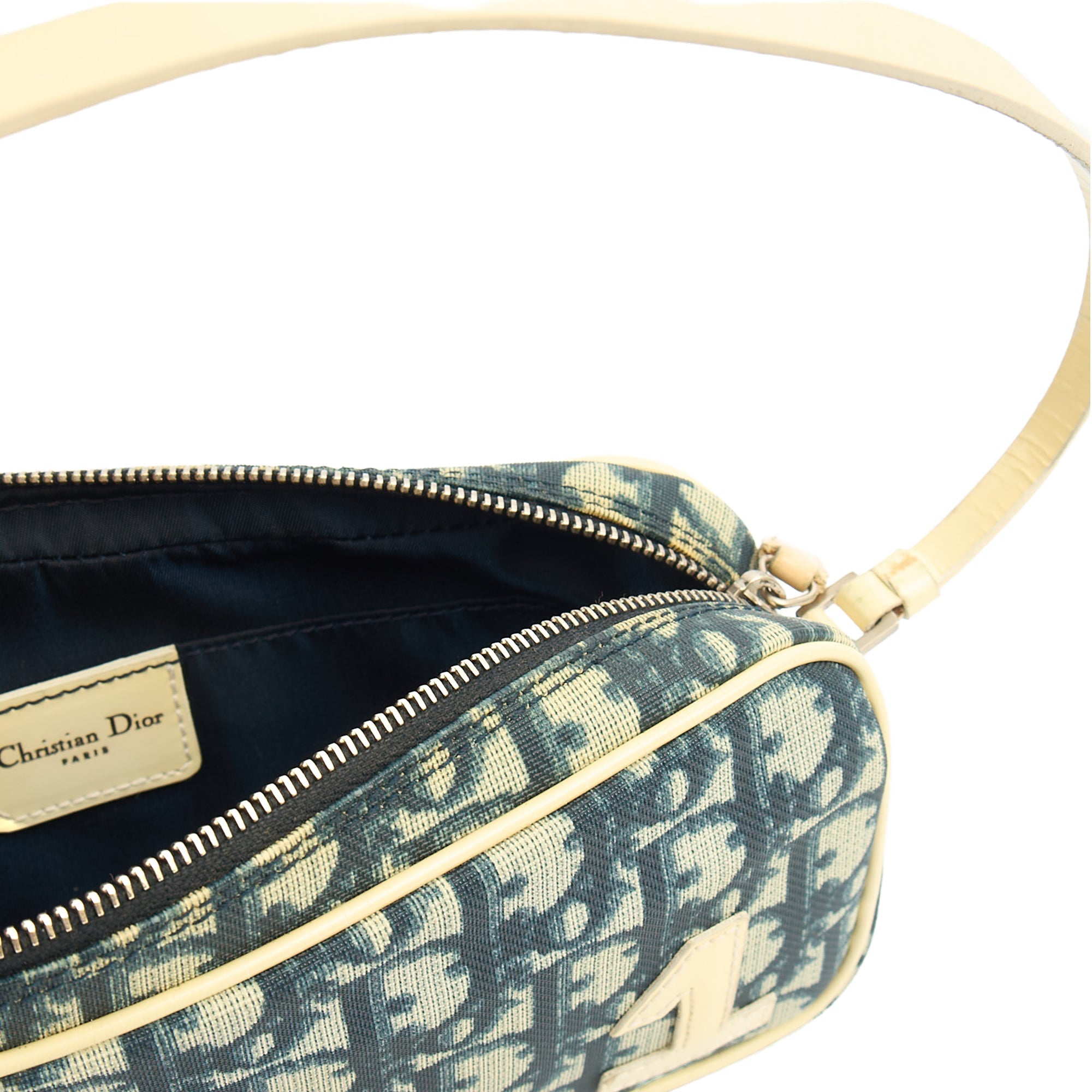 Christian Dior Shoulder Bag Trotter Pochette in Blue, Canvas