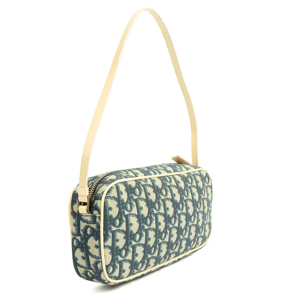 Christian Dior Shoulder Bag Trotter Pochette in Blue, Canvas