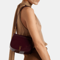 Saint Laurent Voltaire Patent Leather Shoulder Bag (Red Wine)