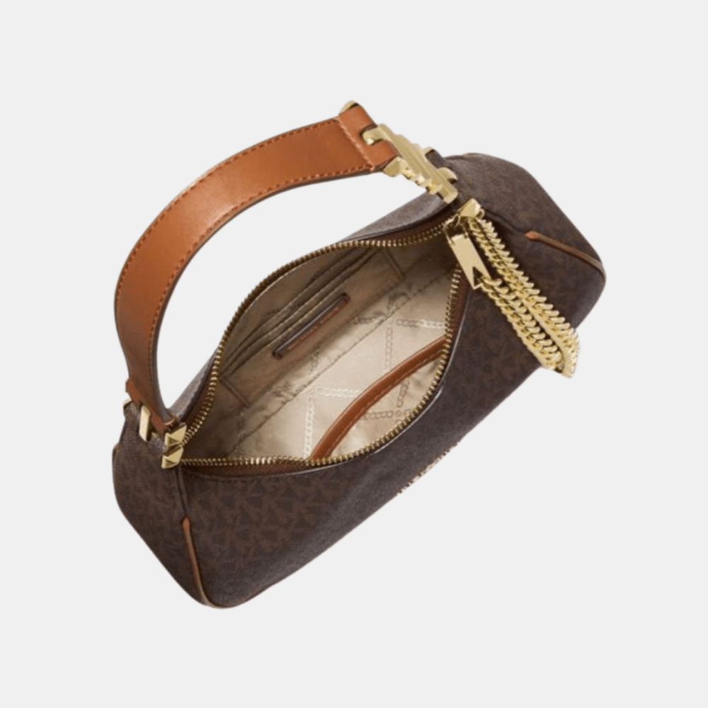 Michael Kors Piper Small Logo Shoulder Bag in Signature Monogram Canvas
