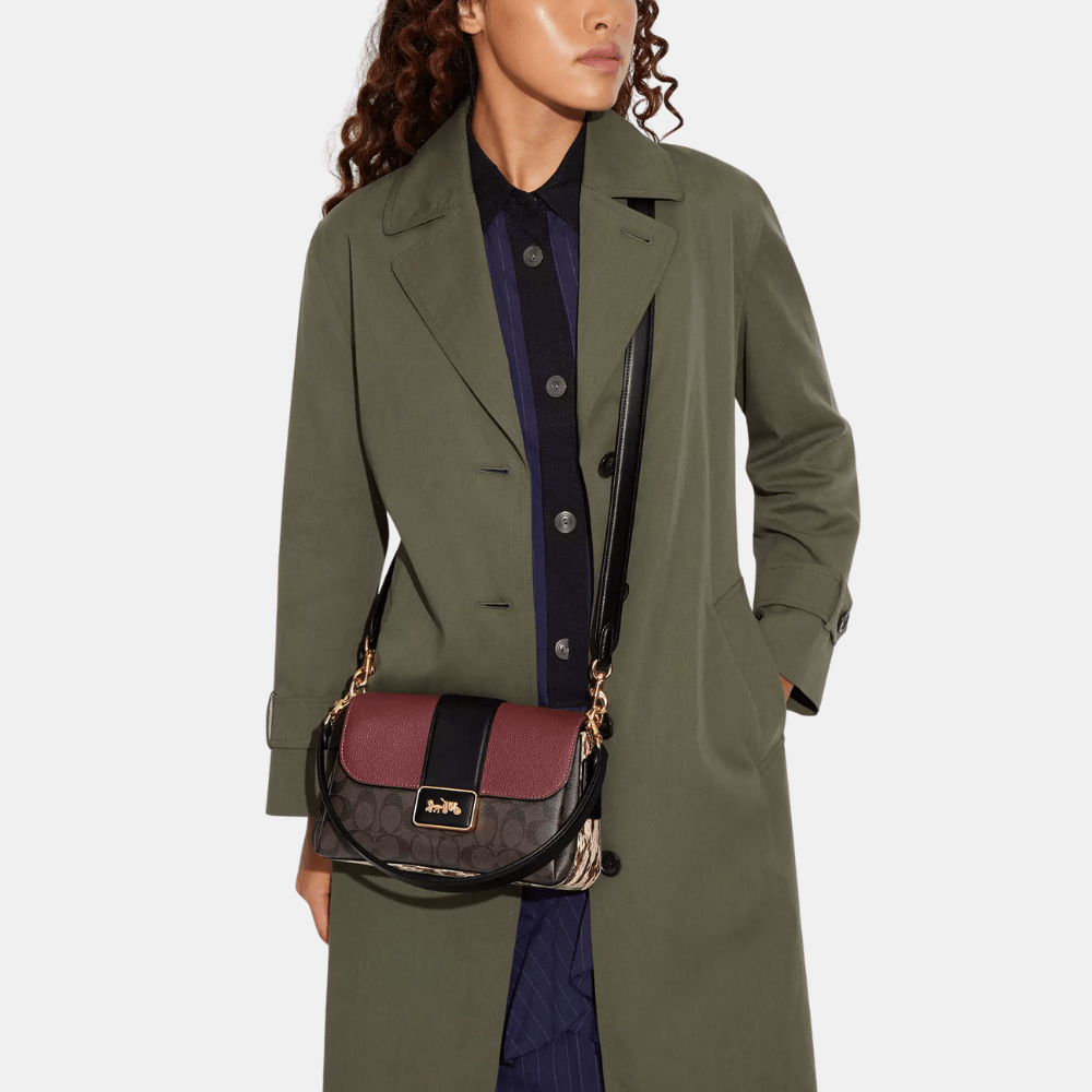 Coach Grace Shoulder Bag In Signature Canvas (Brown Black Multi)
