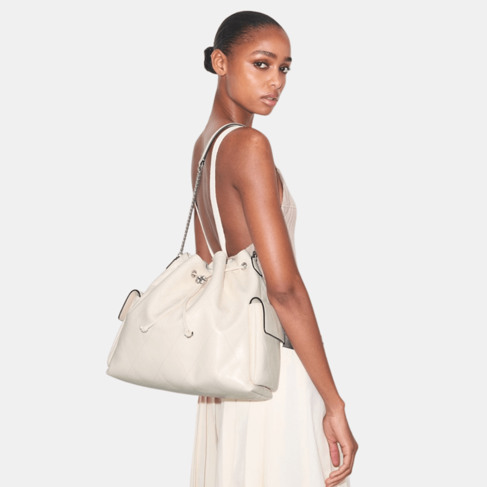 Tory Burch Large Charlie Quilted Drawstring Shoulder Bag