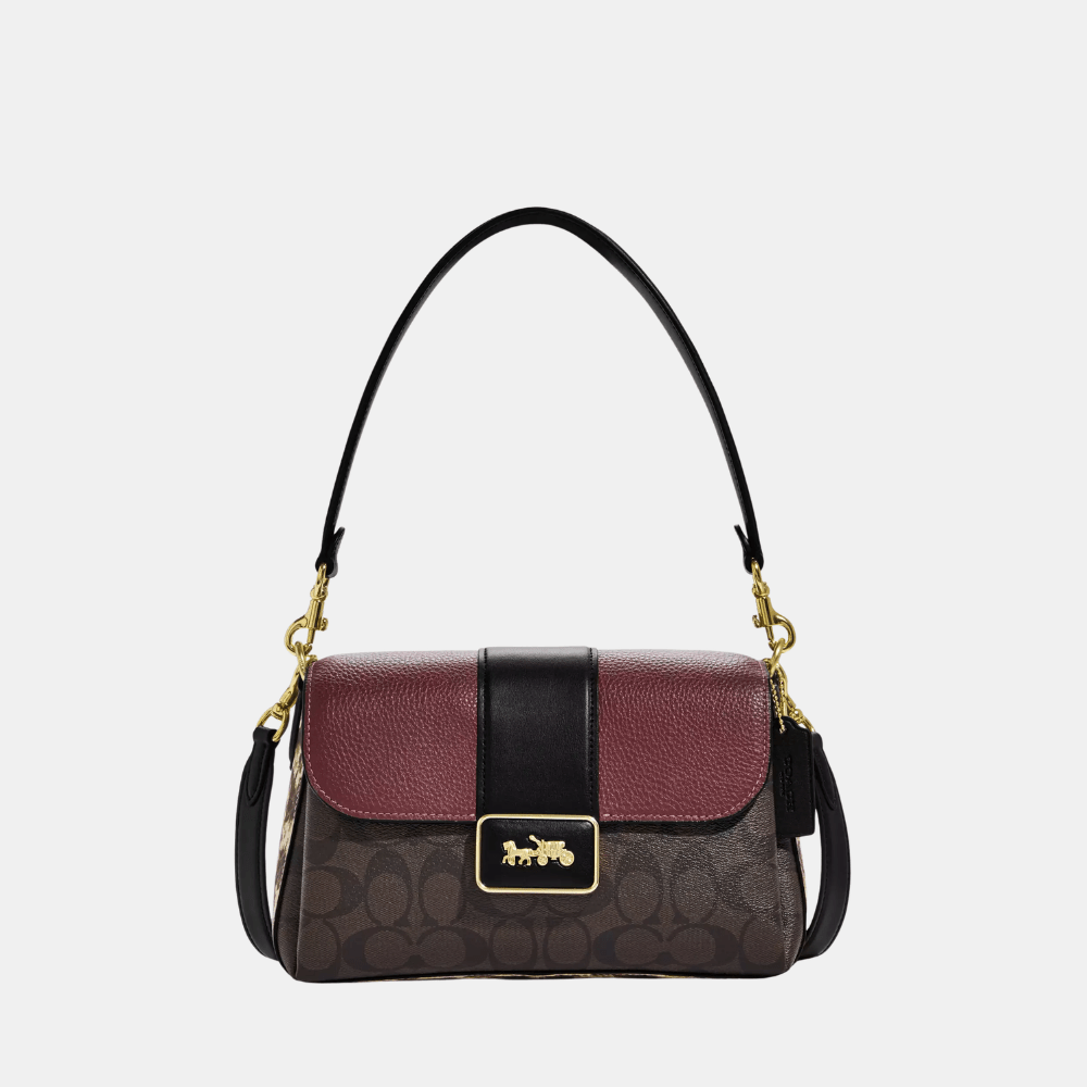 Coach Grace Shoulder Bag In Signature Canvas (Brown Black Multi)