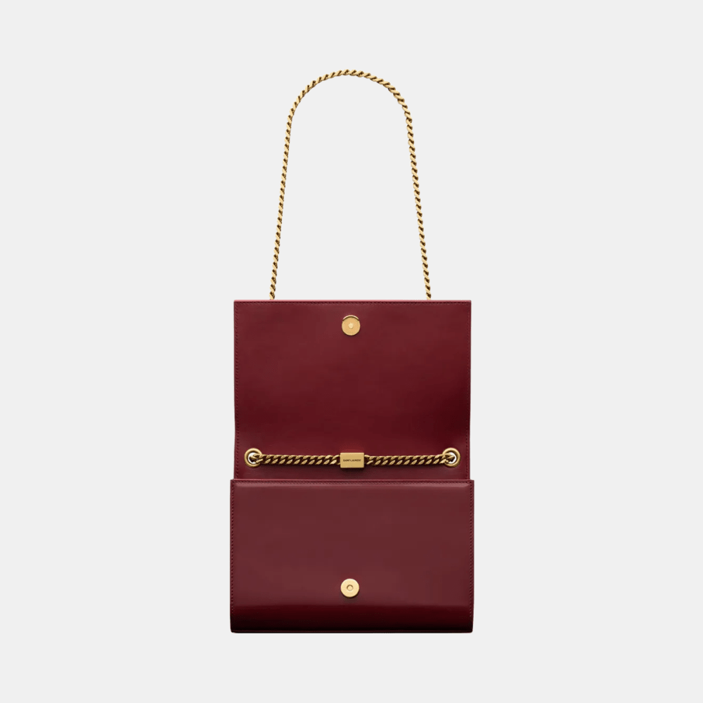 Saint Laurent Kate Small Shoulder Bag (Oxblood/Off White)