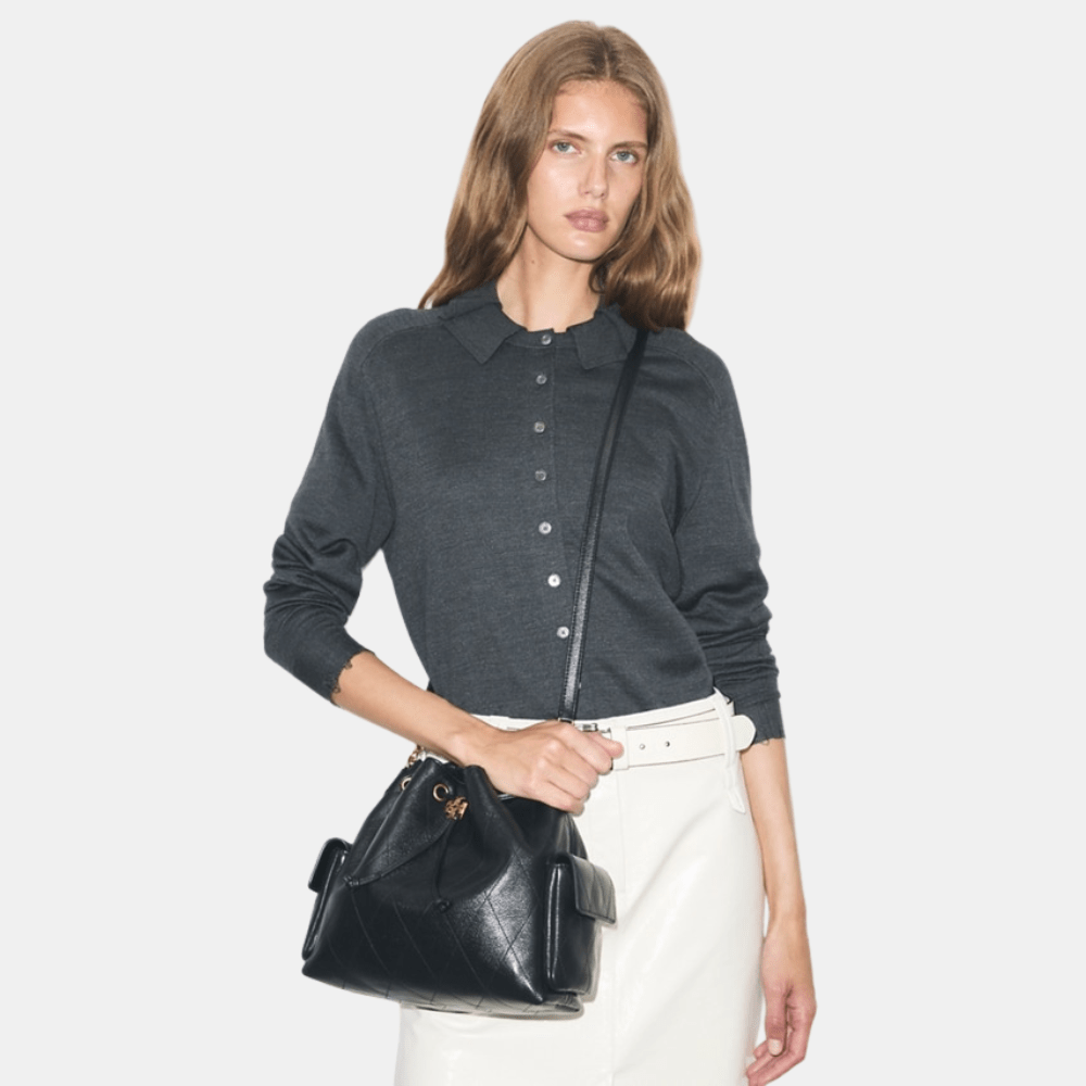 Tory Burch Charlie Quilted Drawstring Shoulder Bag