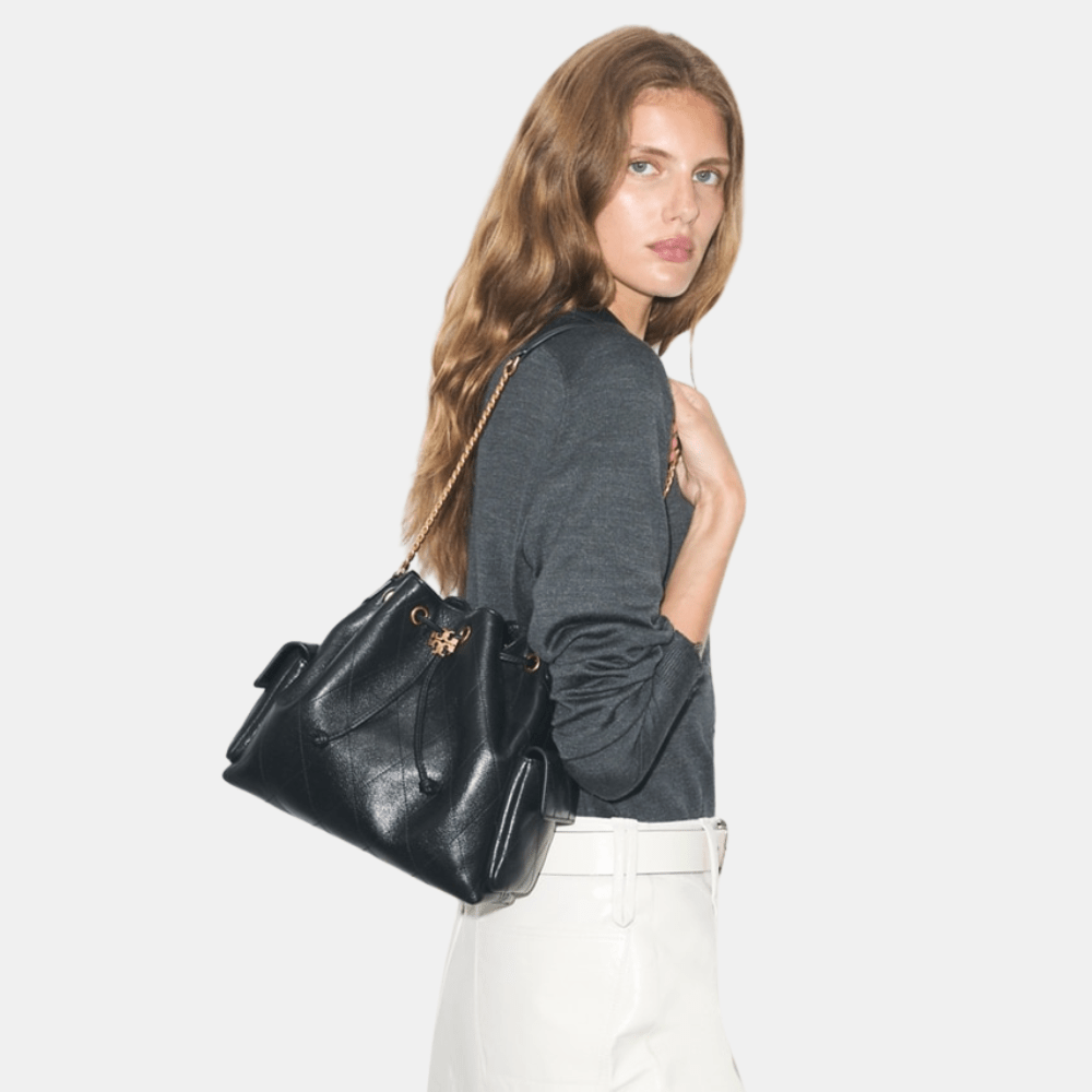 Tory Burch Charlie Quilted Drawstring Shoulder Bag