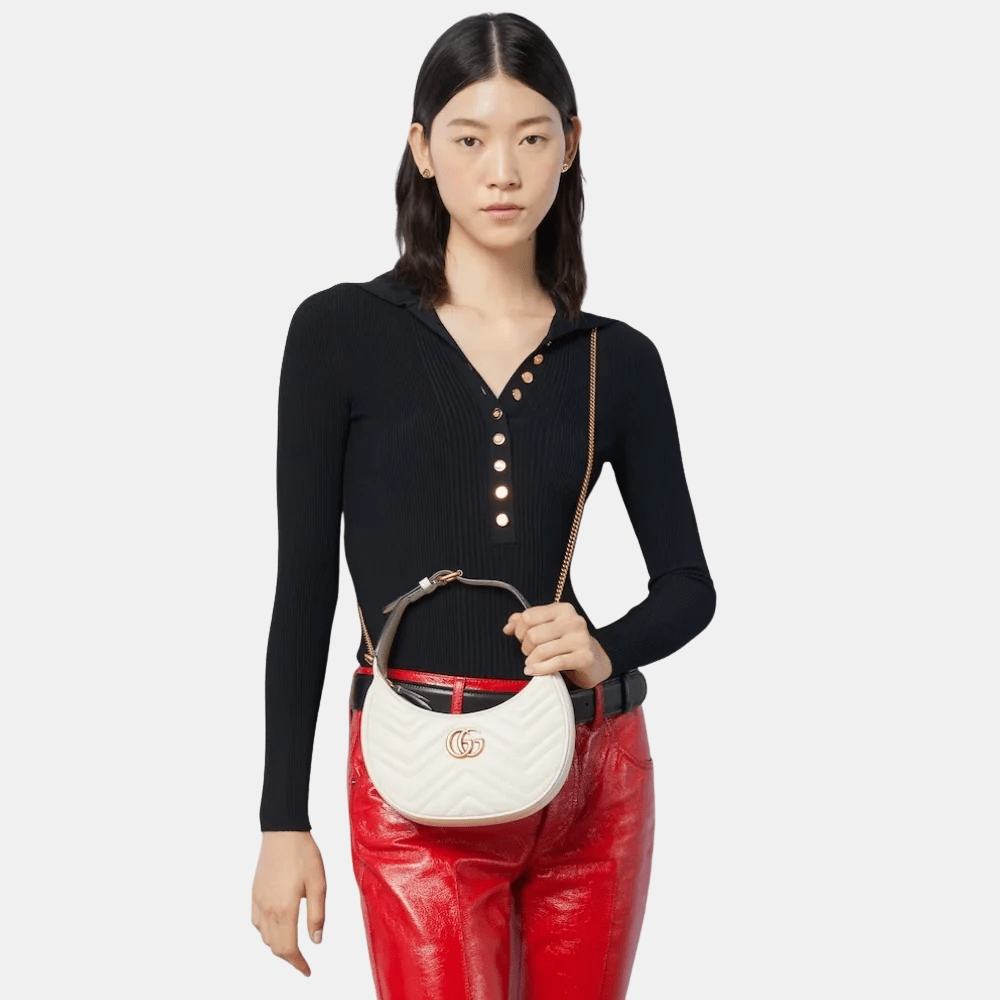 Gucci GG Marmont Mini Shoulder Bag (White)