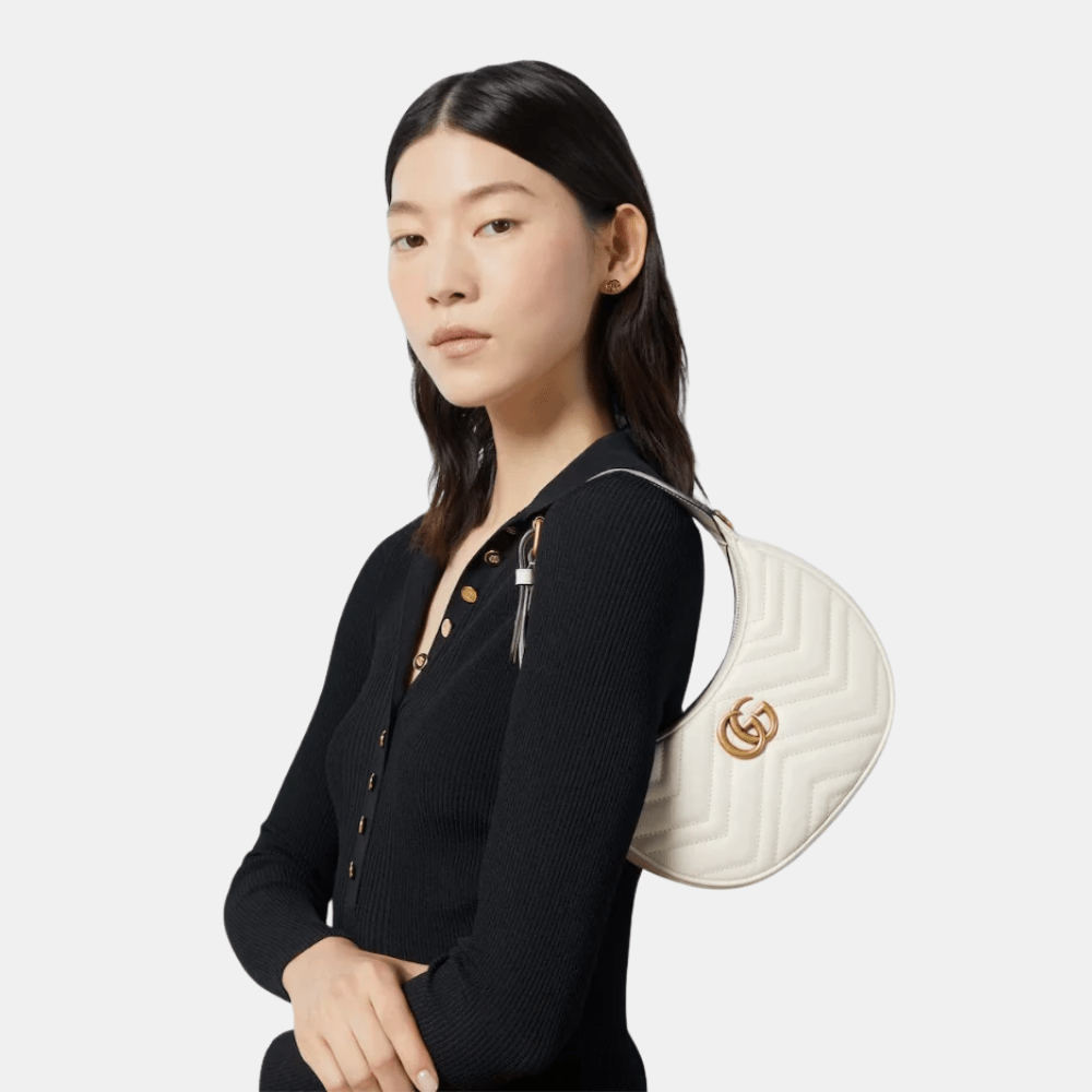 Gucci GG Marmont Mini Shoulder Bag (White)
