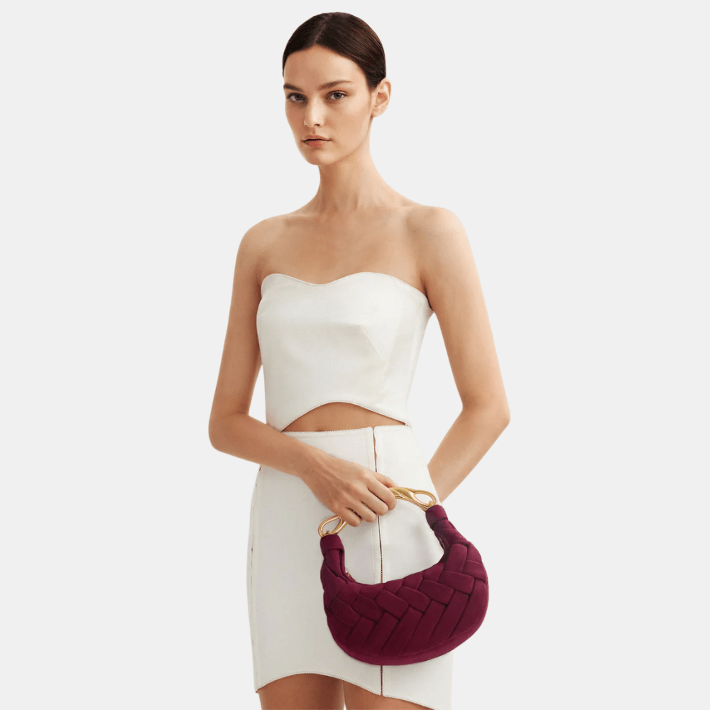 JW Pei Orla Weave Faux Suede Handbag