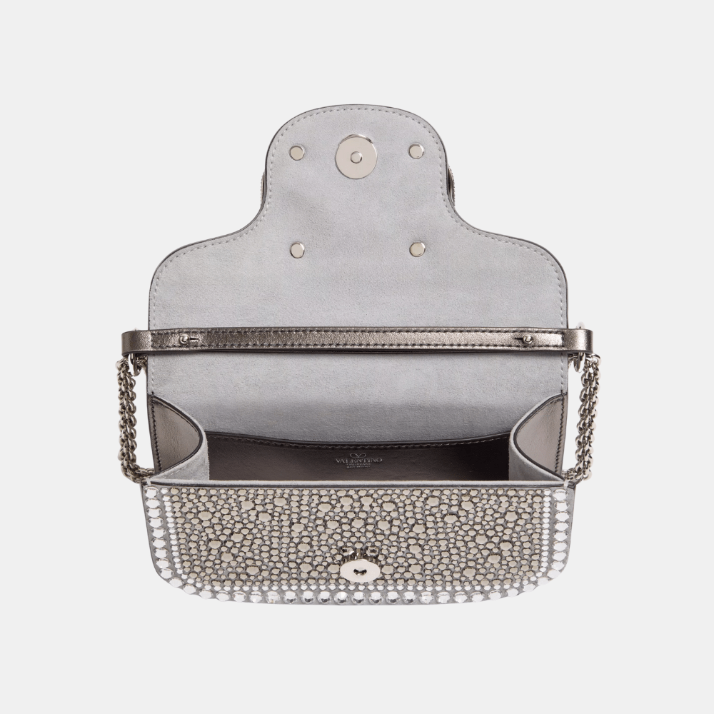 Valentino Garavani Locò Small Shoulder Bag With Rhinestones