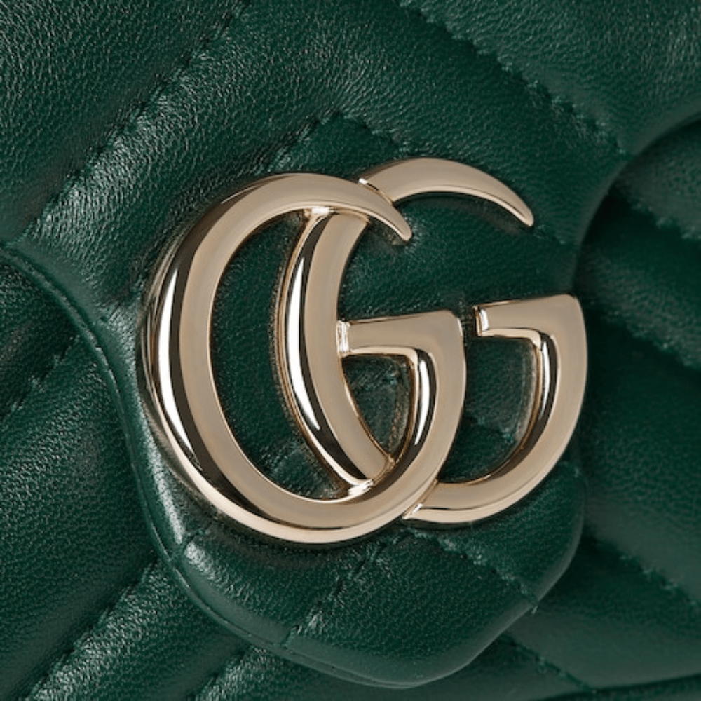 Gucci GG Marmont Mini Shoulder Bag In Green Leather