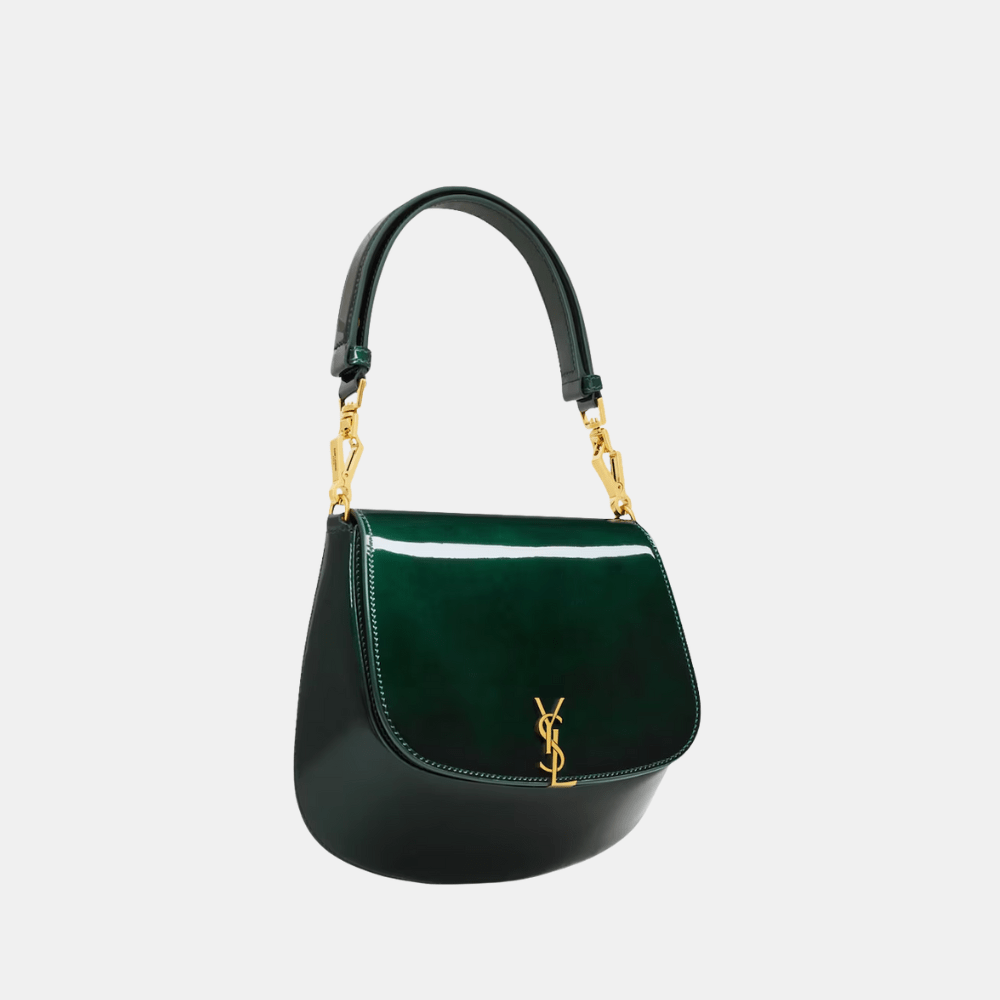 Saint Laurent Voltaire Patent Leather Shoulder Bag (Fir Leaf)
