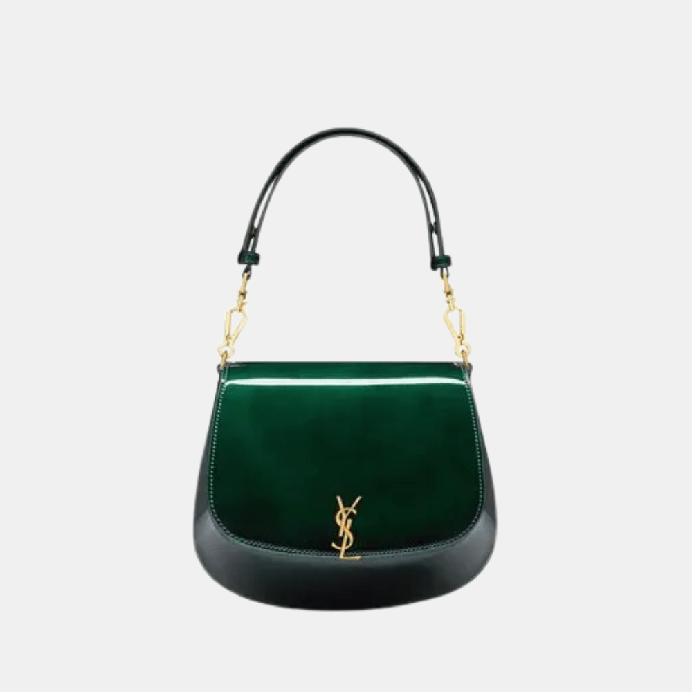 Saint Laurent Voltaire Patent Leather Shoulder Bag (Fir Leaf)