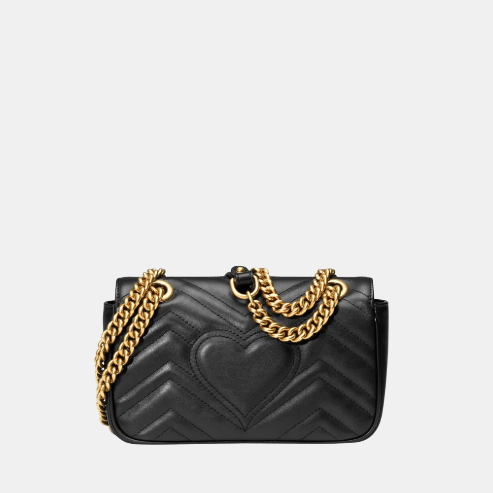 Gucci GG Marmont Mini Shoulder Bag In Black Leather