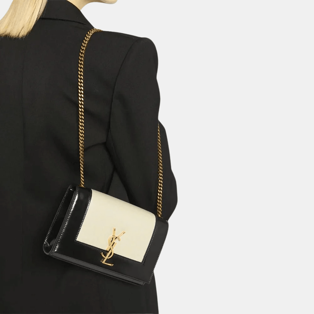 Saint Laurent Kate Small Shoulder Bag (Black/ White)