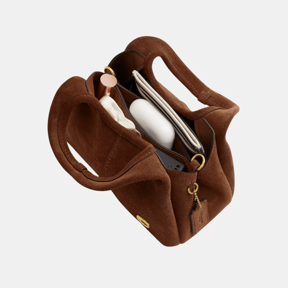 Coach Lana Shoulder Bag 19 (Suede/Warm Brown)