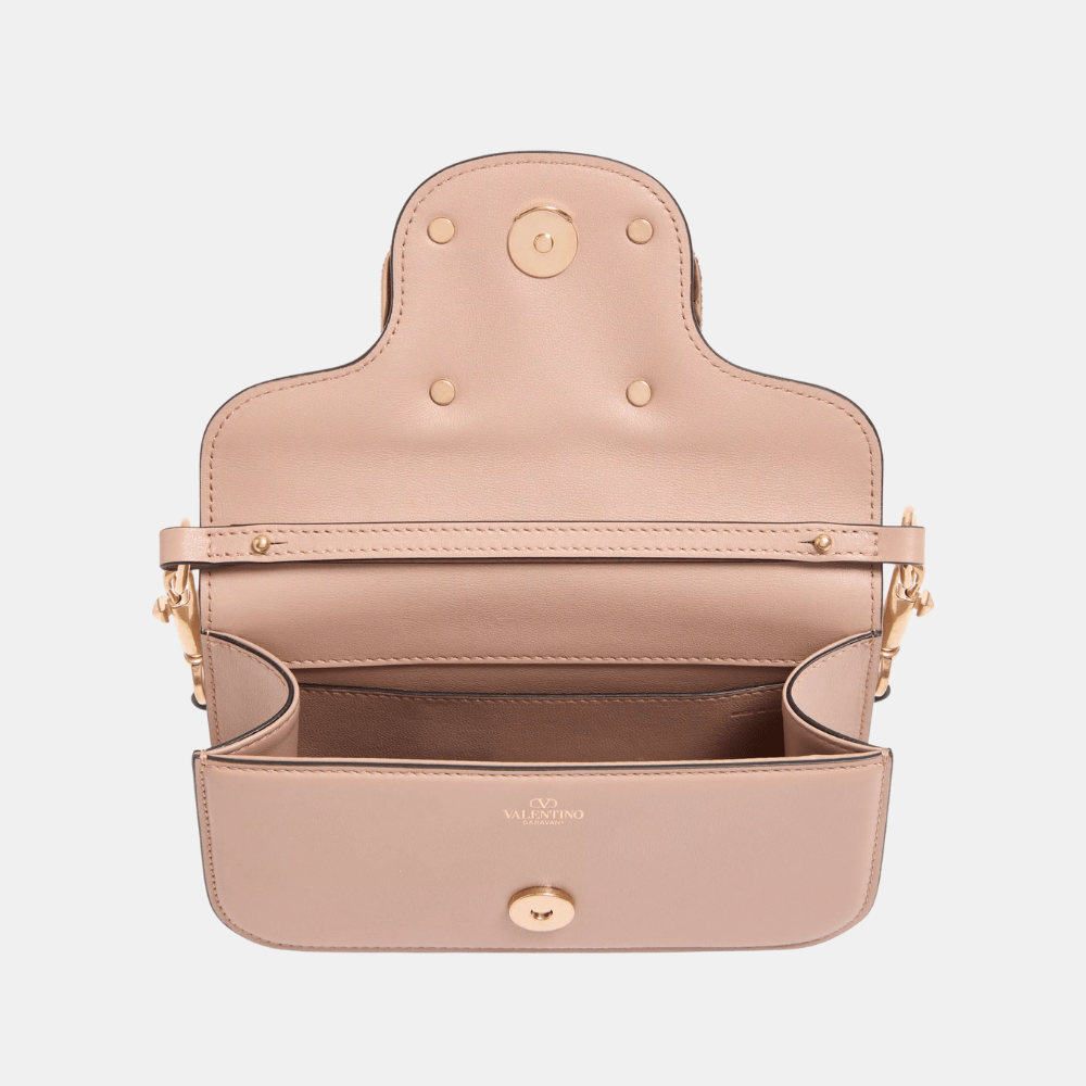 Valentino Garavani Locò Small Shoulder Bag With Jewel Logo (Rose Cannelle)
