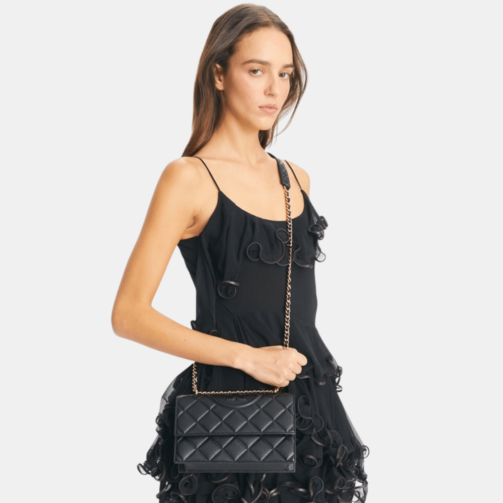 Tory Burch Small Fleming Shoulder Bag (Black)