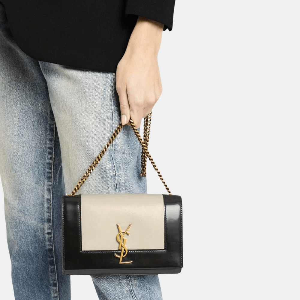 Saint Laurent Kate Small Shoulder Bag (Black/ White)